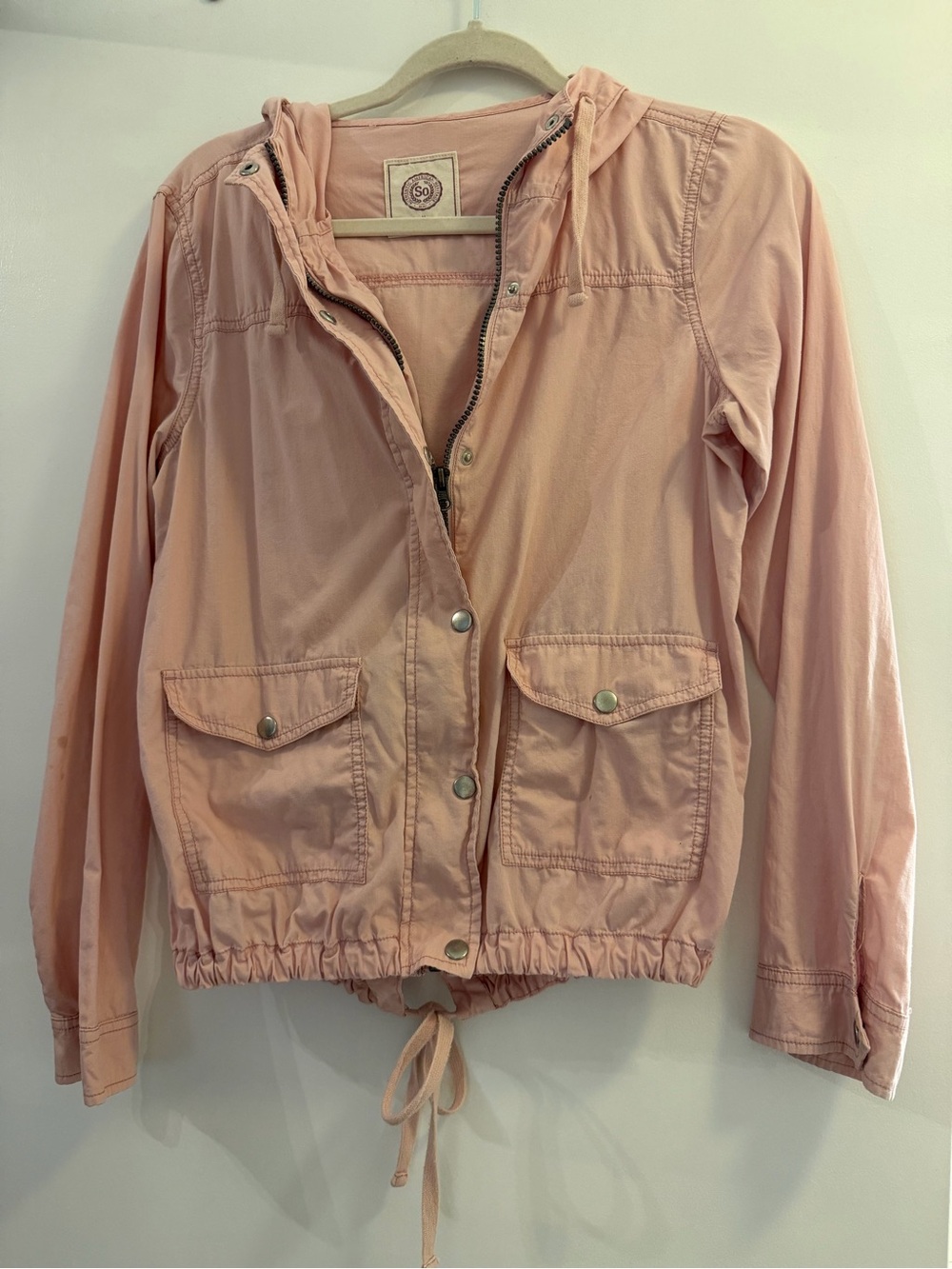 SO Light Pink Hooded Utility Jacket